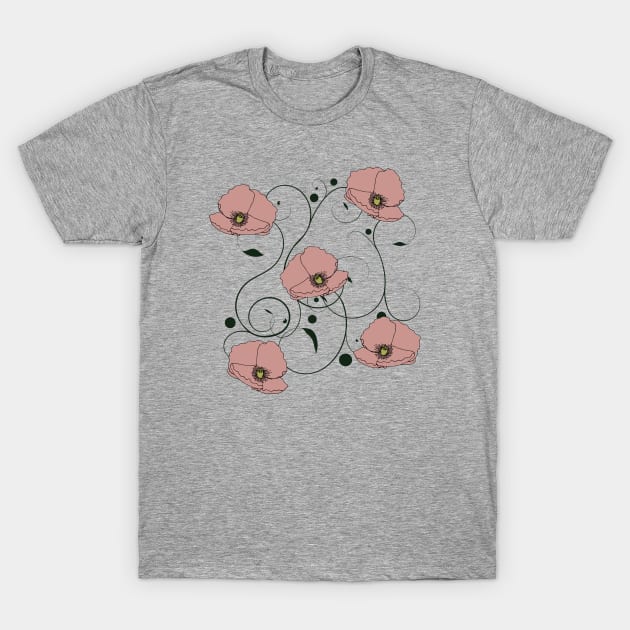 Pink poppy T-Shirt by The Green Path